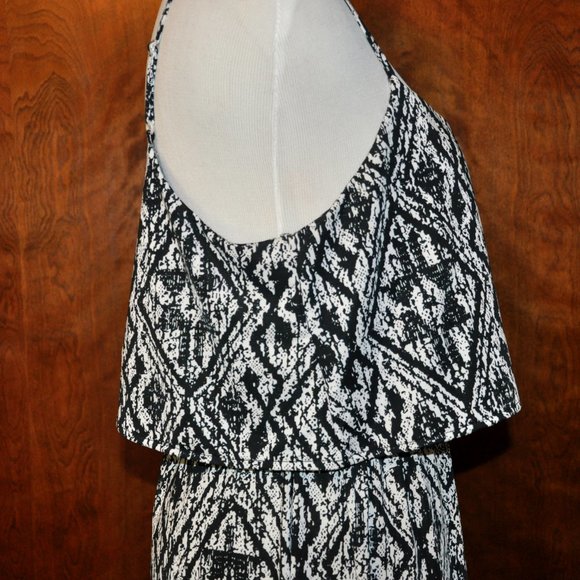 Saint Tropez West Black & White Spaghetti Strap Maxi Dress Size M - Picture 5 of 7